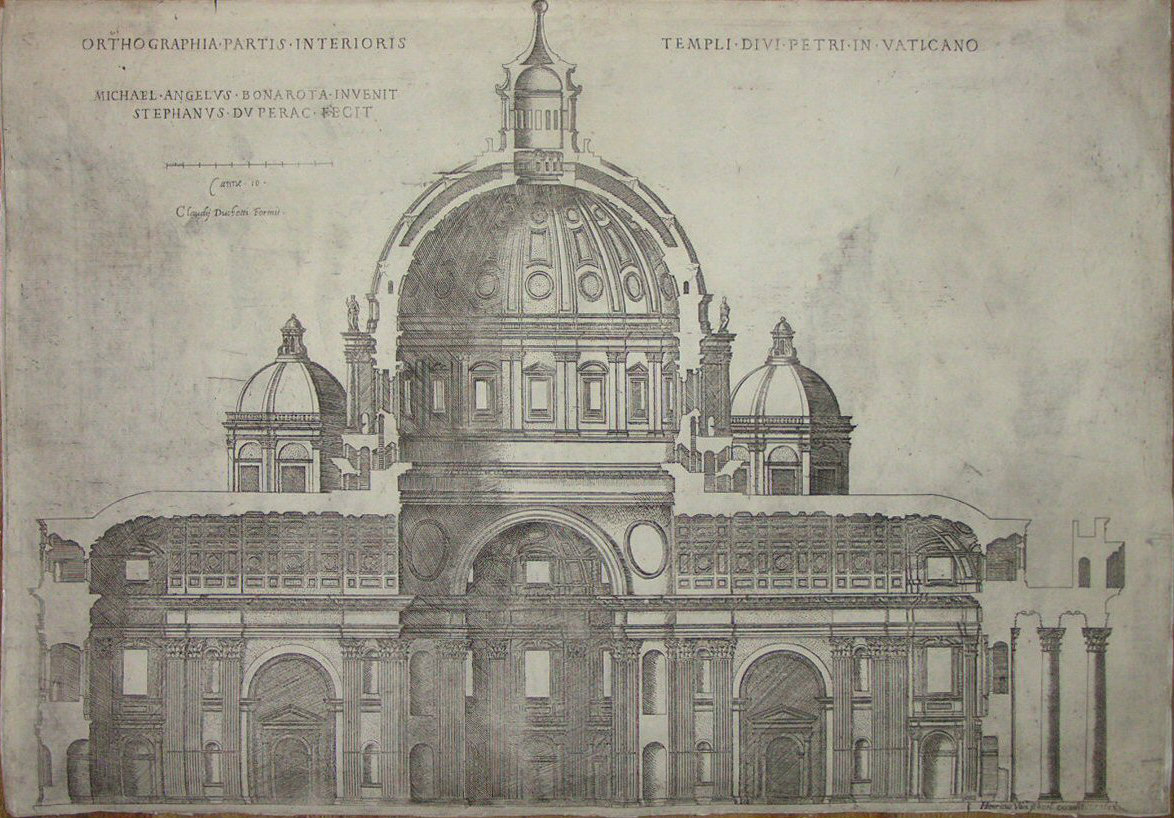 Print - Ortographia Partis Interioris Templi Divi in Vaticano - Duperac