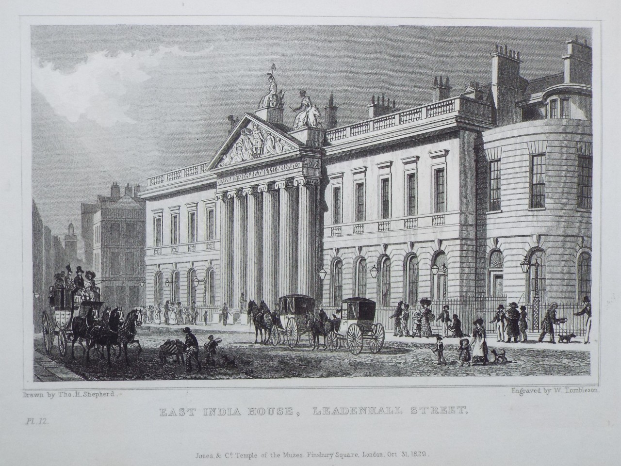 Print - East India House, Leadenhall Street. - Tombleson