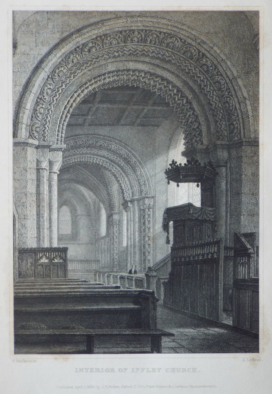 Print - Interior of Iffley Church. - Le