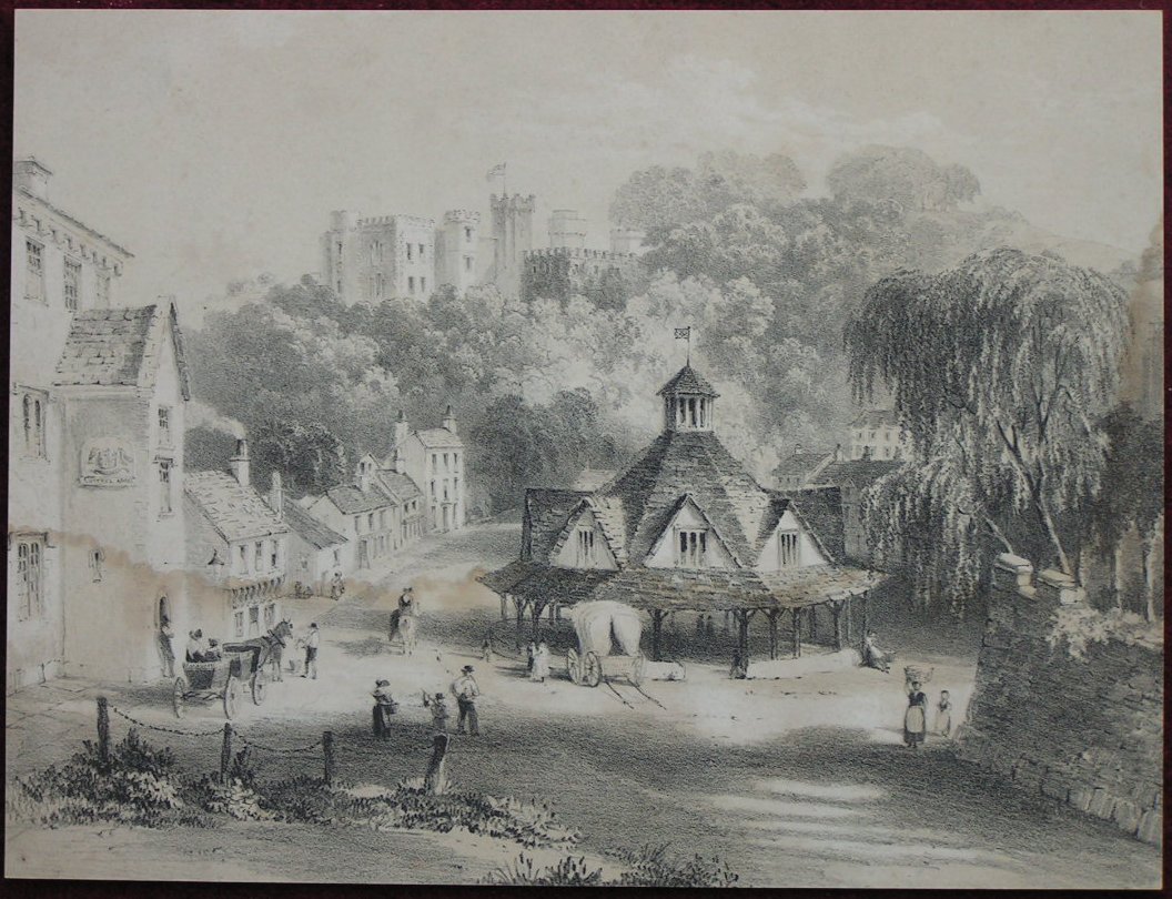 Lithograph - (Dunster Yarn Market & High Street)