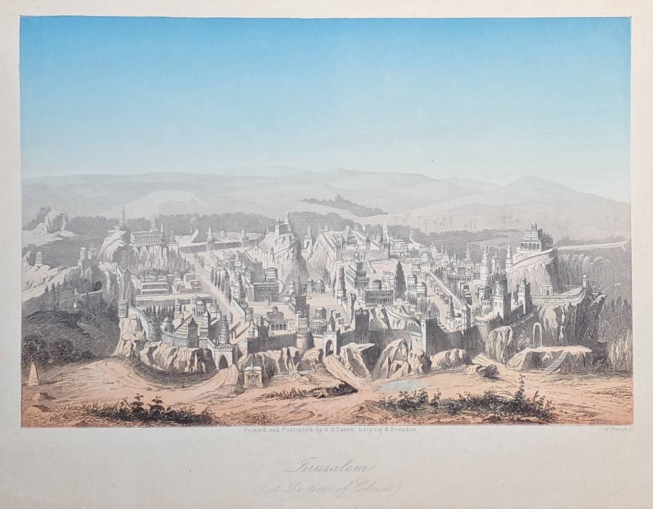 Etching - Jerusalem (at the time of Christ) - French