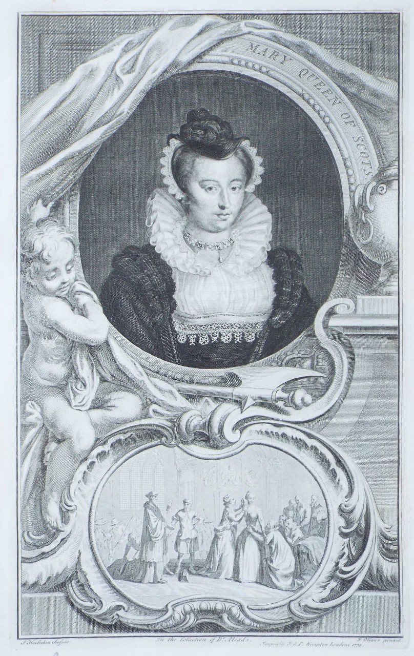 Print - Mary Queen of Scots. - Houbraken