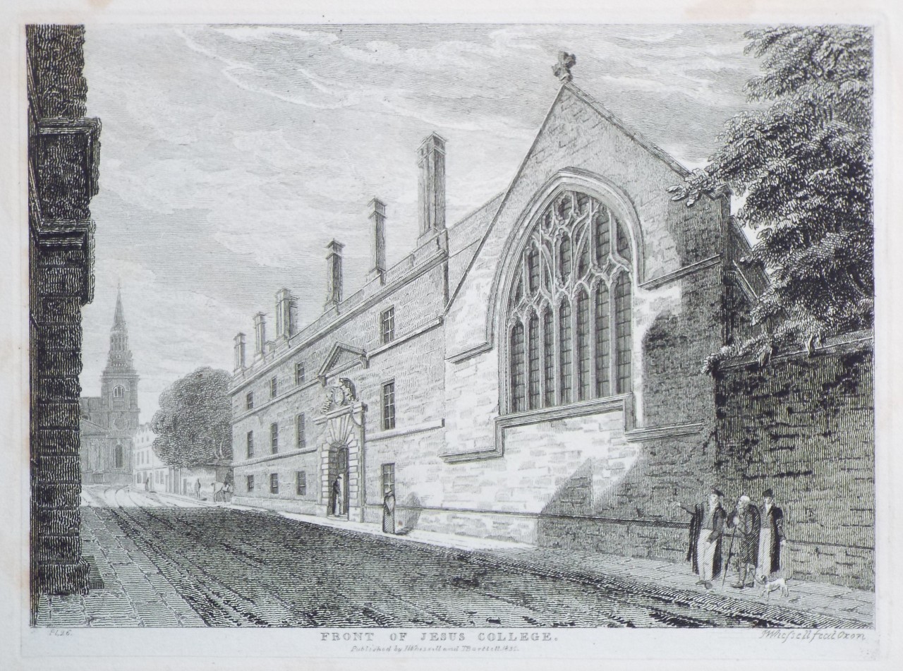 Print - Front of Jesus College. - Whessell