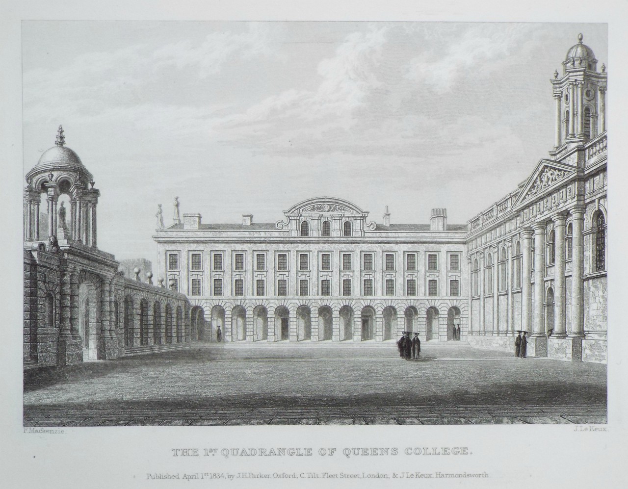 Print - The 1st. Quadrangle of Queens College. - Le