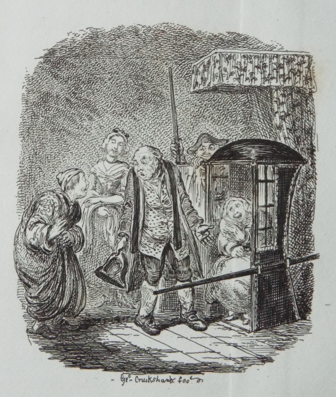 Etching - Tabitha in a Bath Chair - Cruikshank