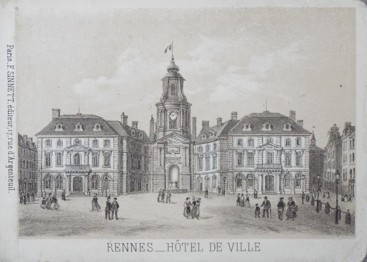 Lithograph - Rennes - Hotel de Ville