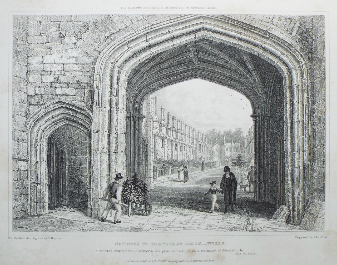 Print - Gateway to the Vicars Close. Wells. - Le