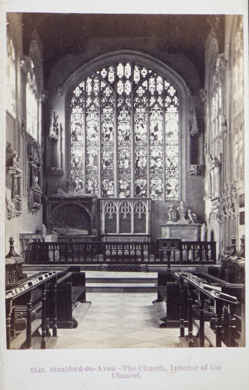 Photograph - Stratford-on-Avon - The Church, interior of the Chancel.