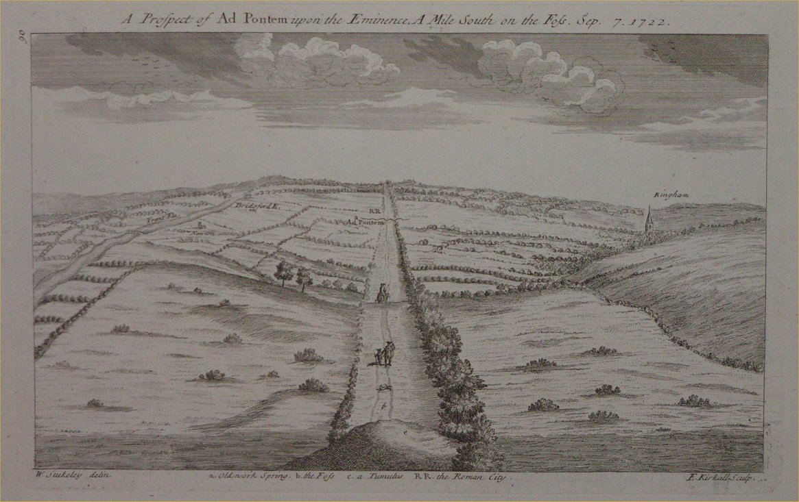 Print - A Prospect of Ad Pontem upon the Eminence, a Mile South of the Foss Sep 7 1722 - Kirkall