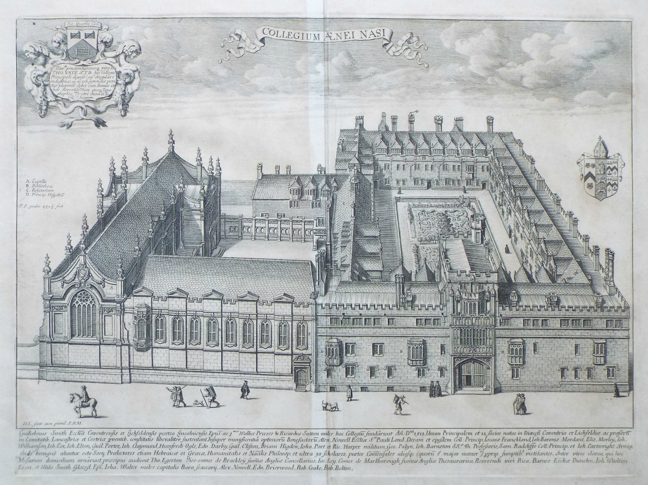 Print - Collegium Aenei Nasi (Brasenose College) - Loggan