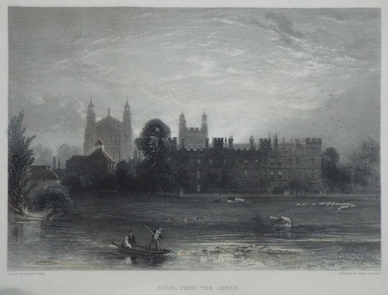 Print - Eton, from the Locks. - Redaway