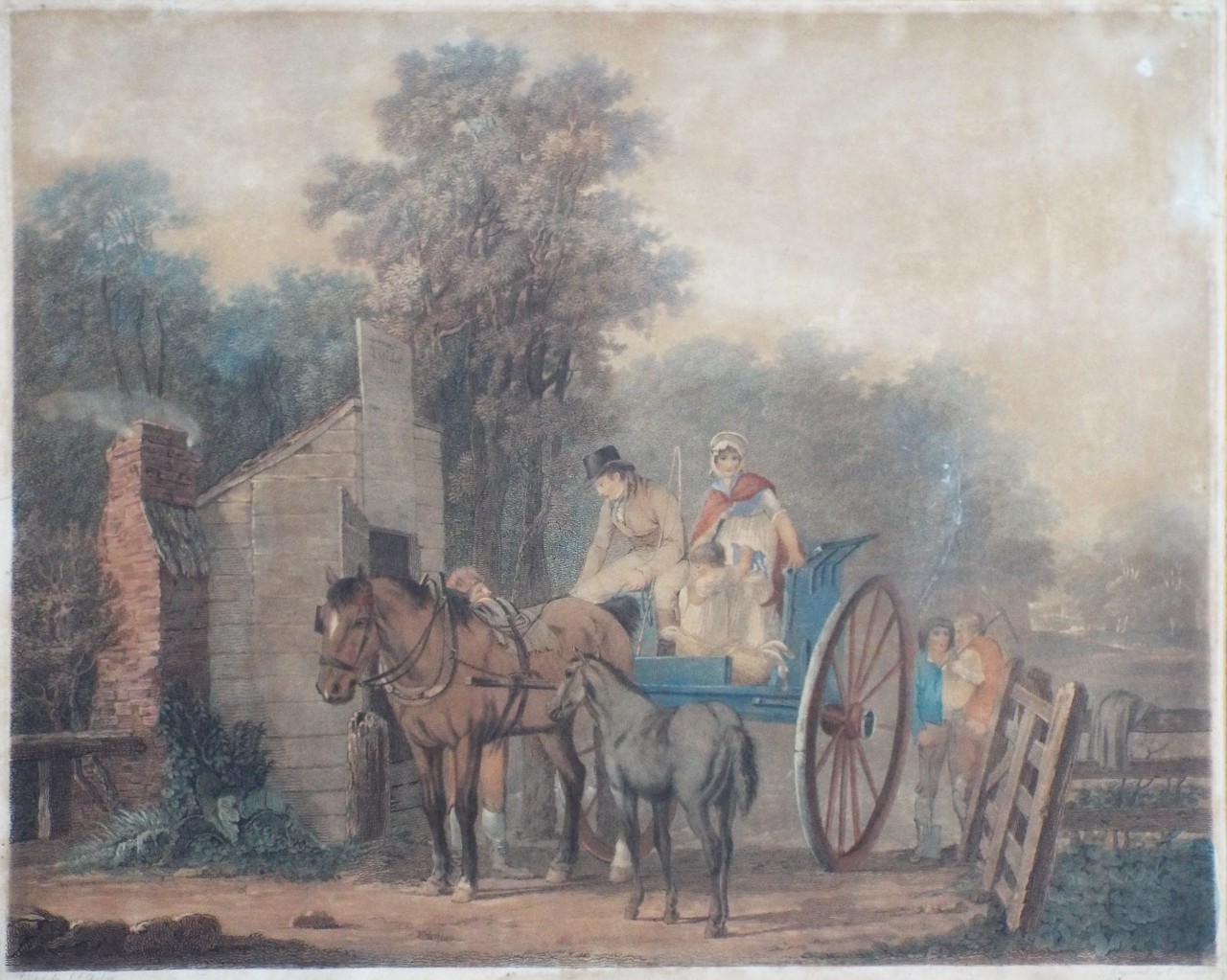 Mezzotint - The Turnpike Gate. - Turner