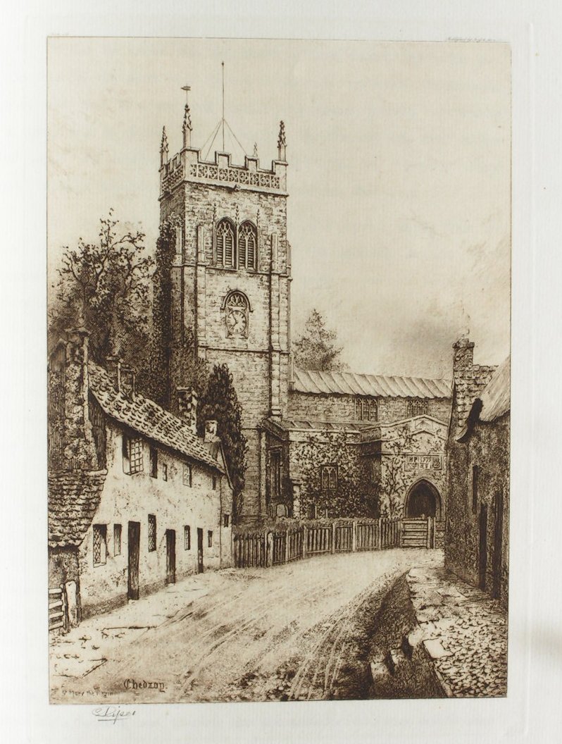 Etching - St. Mary's, Chedzoy - Piper