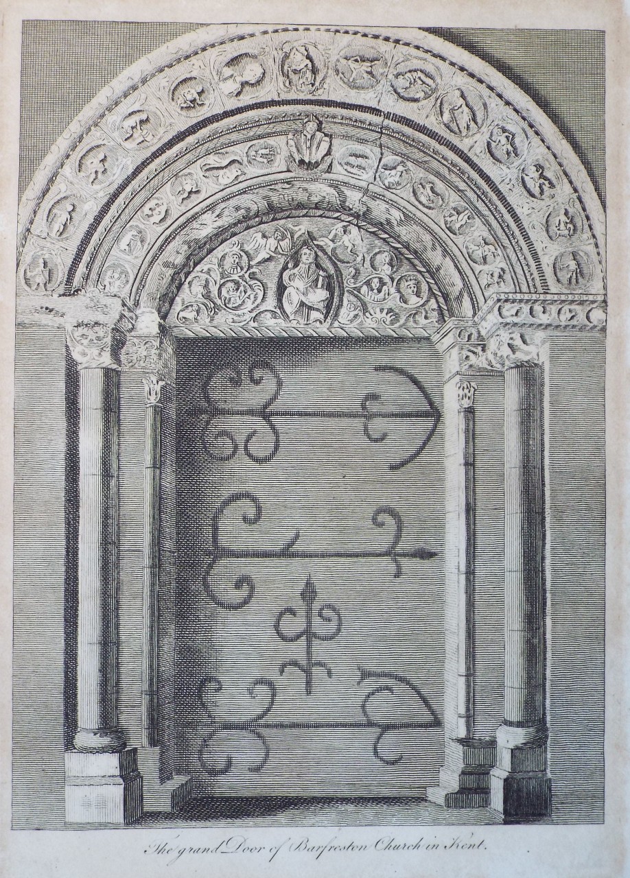 Print - The grand Door of Barfreston Church in Kent.