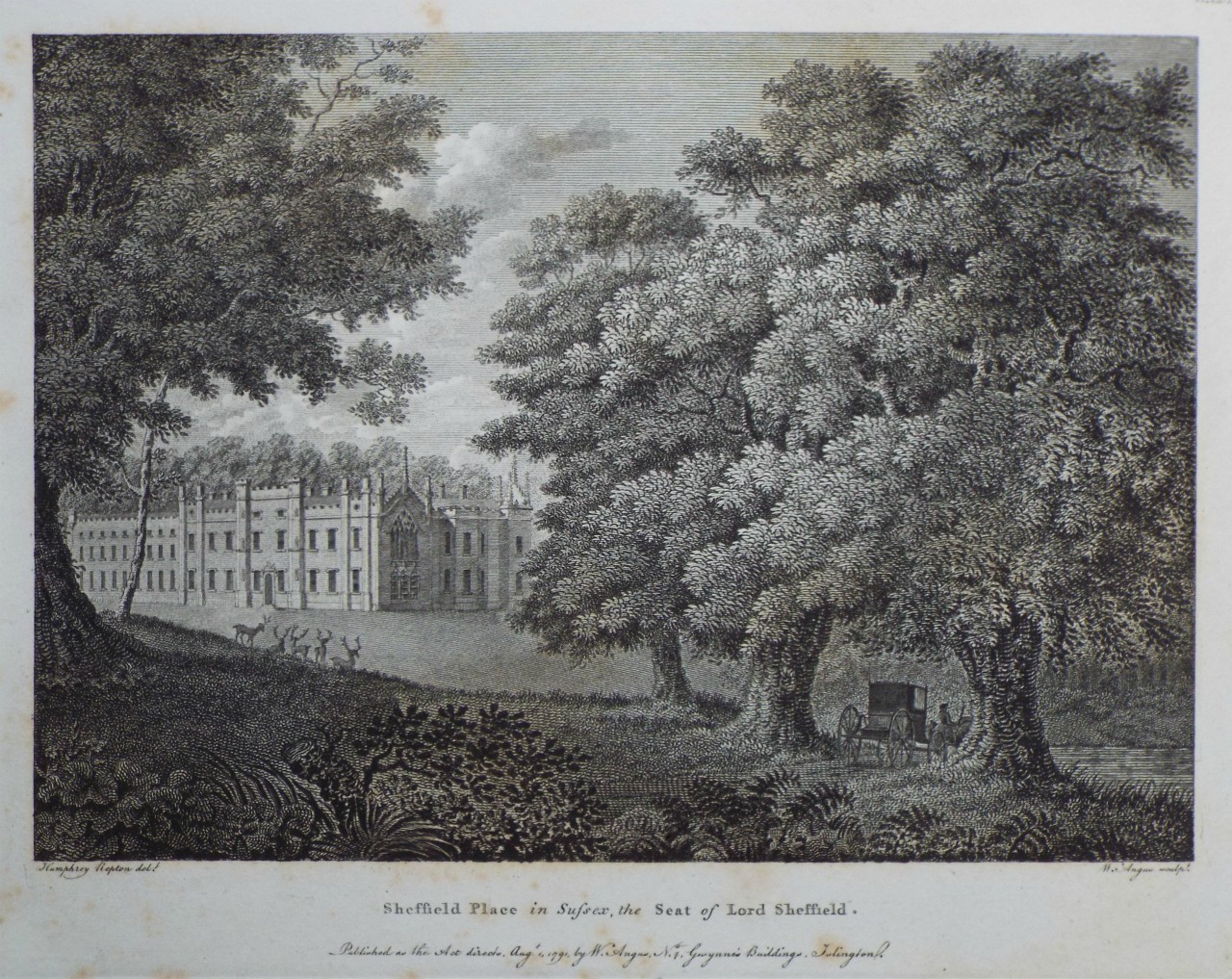 Print - Sheffield Place in Sussex, the Seat of Lord Sheffield. - Angus