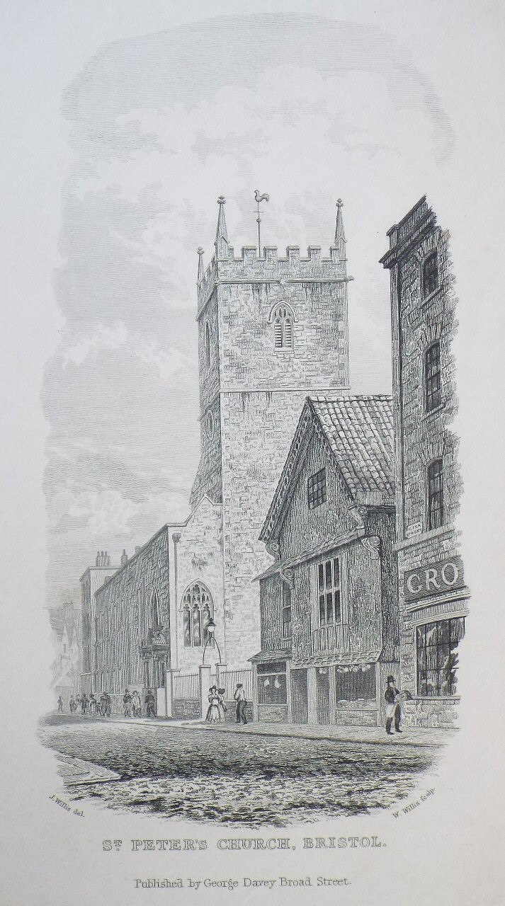 Print - St. Peter's Church, Bristol. - Willis