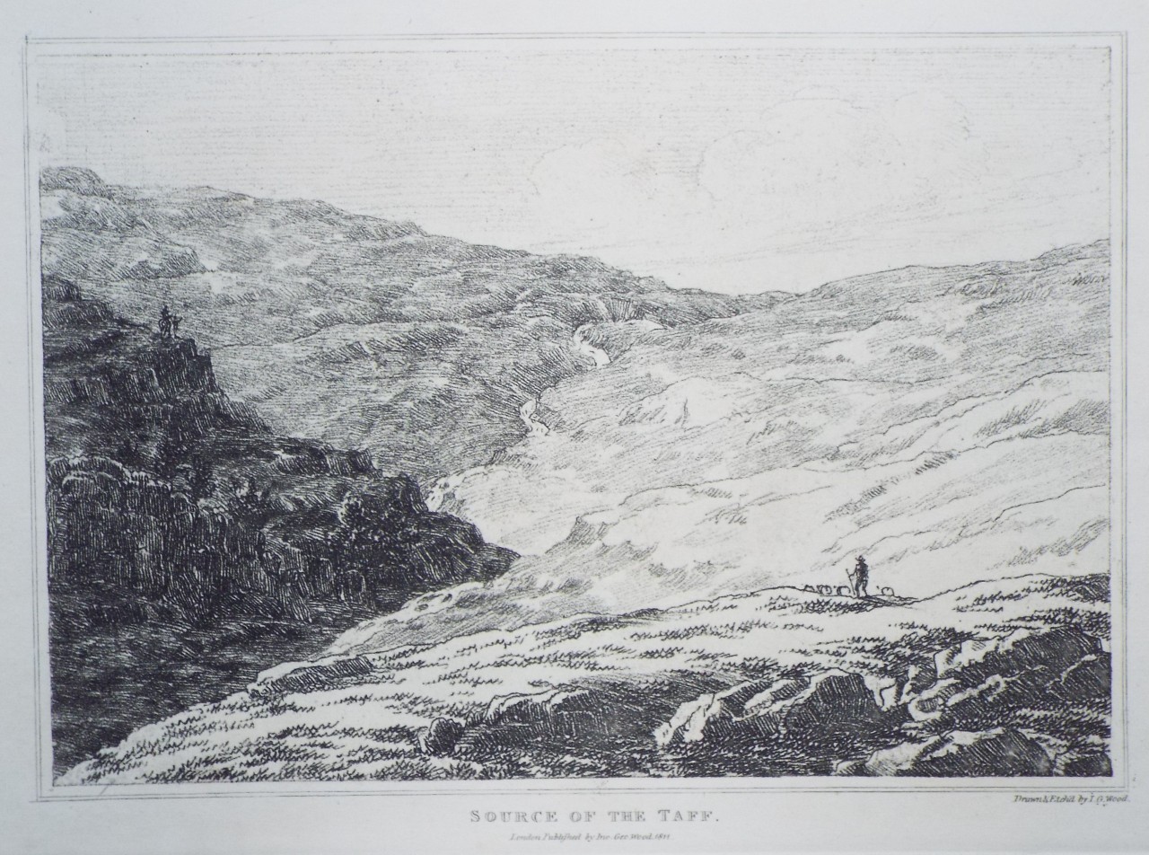 Soft-ground Etching - Source of the Taff. - Wood