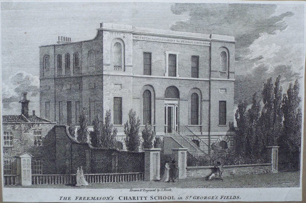 Print - The Freemason's Charity School, in St. George's Fields. - Rawle