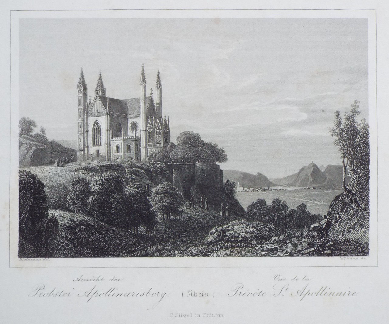 Print - Ansicht der Probstei Apollinarisberg (Rhein) Vue de la Prevote St. Apollinaire - Lang
