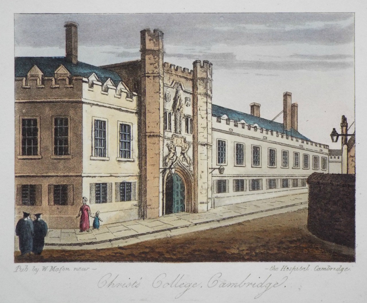 Aquatint - Christ's College, Cambridge.