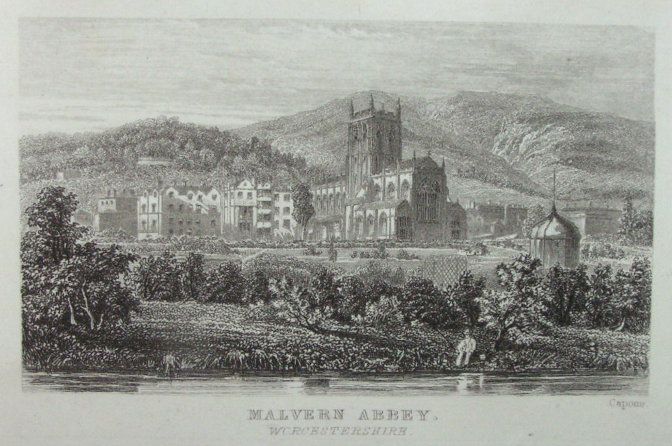 Print - Malvern Abbey, Worcestershire. - 