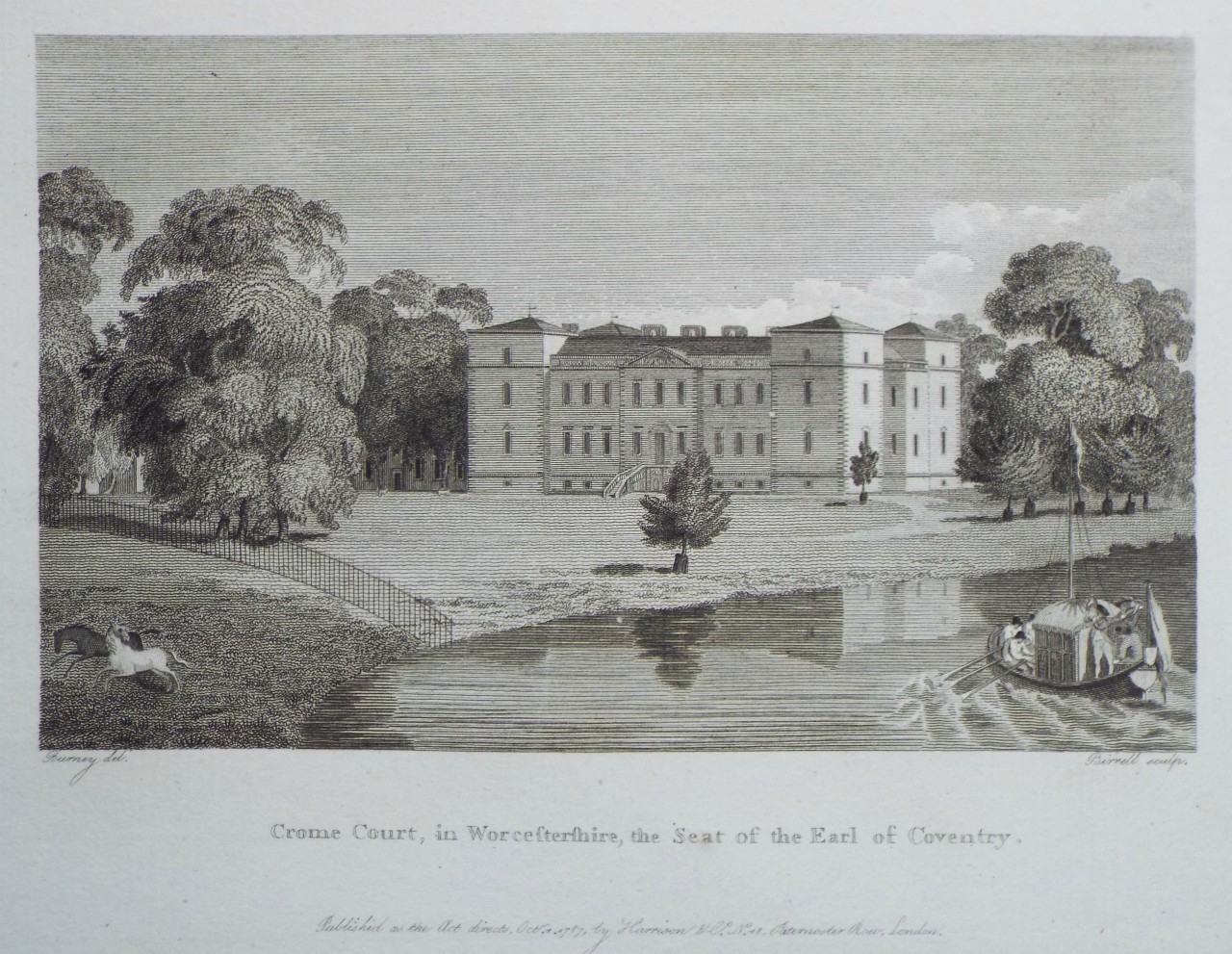 Print - Crome Court, in Worcestershire, the Seat of the Earl of Coventry. - 