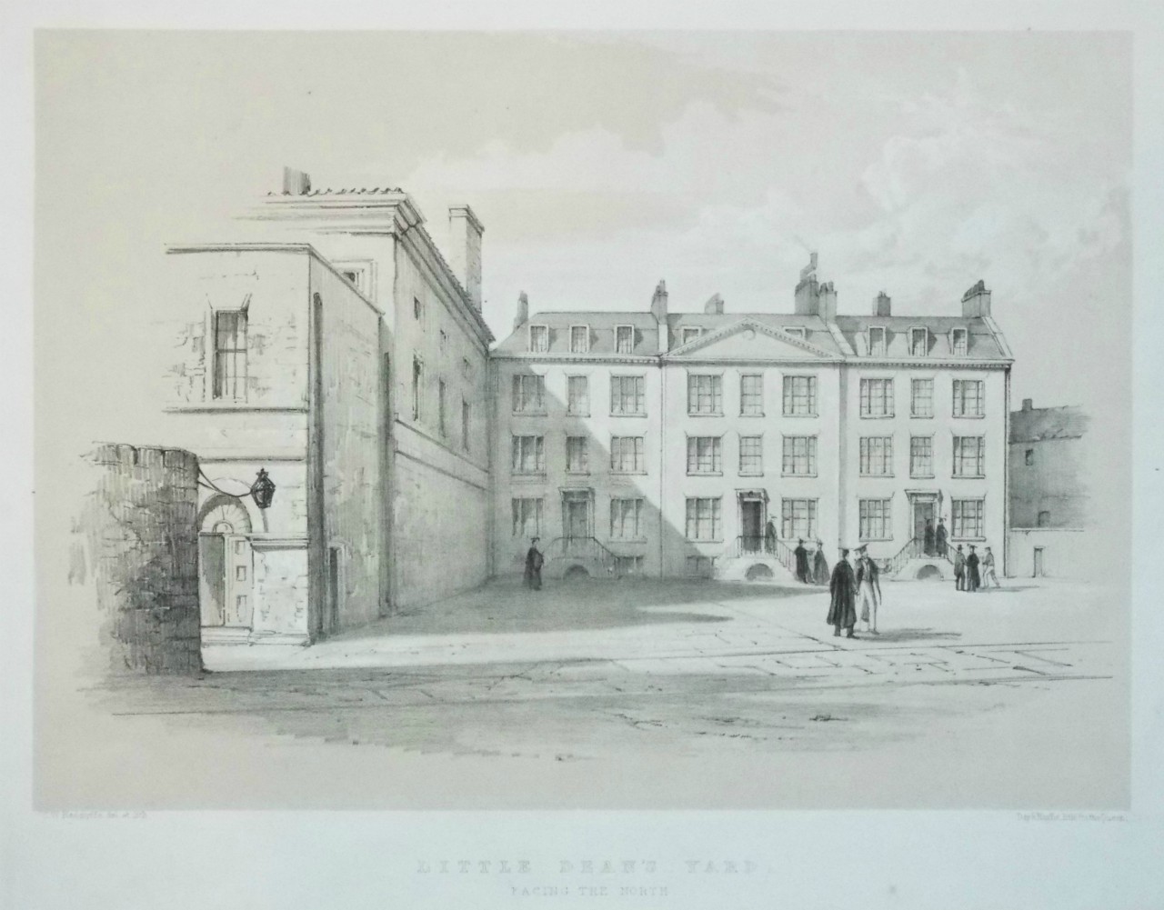 Lithograph - Little Dean's Yard. Facing the North. - Radclyffe