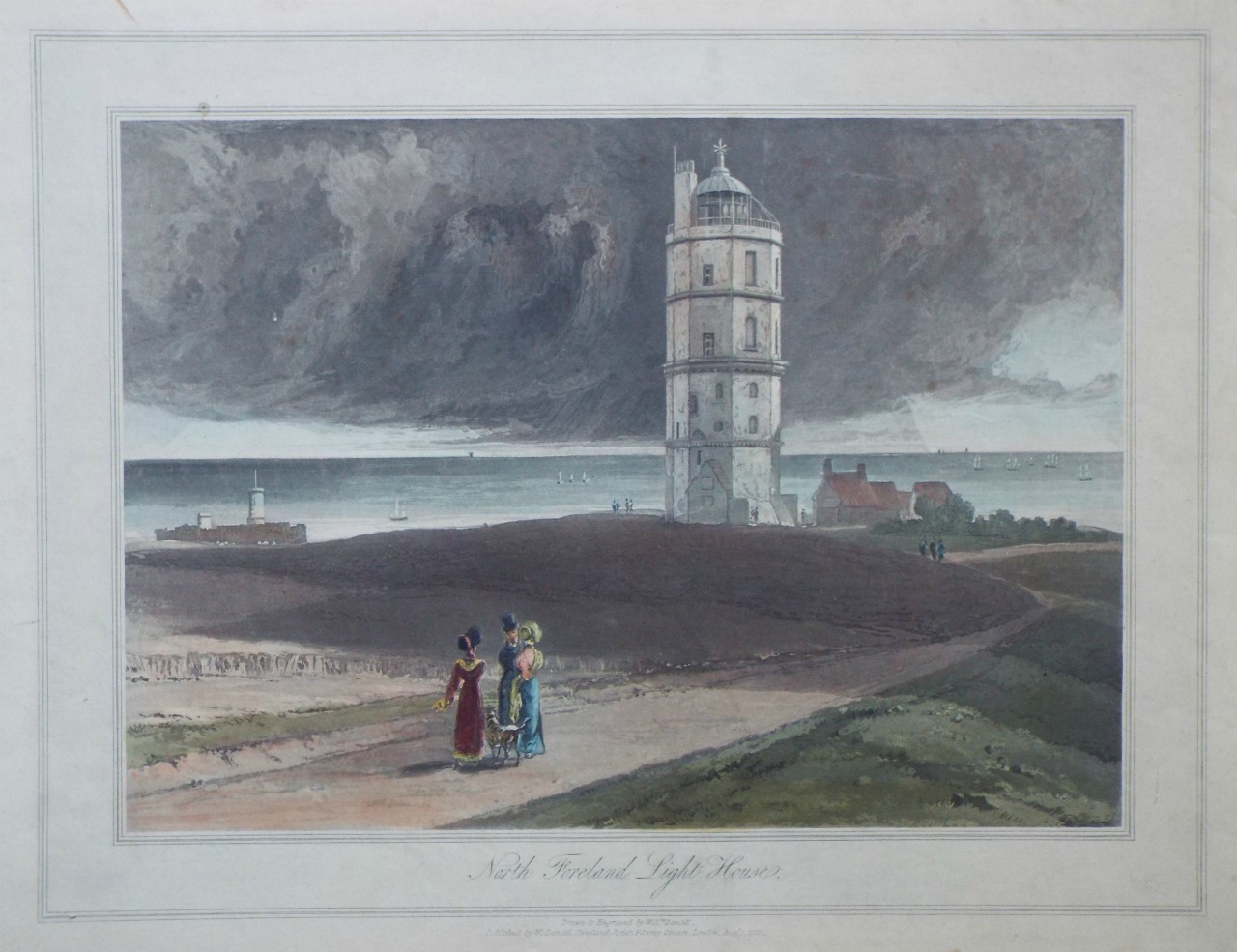 Aquatint - North Foreland Light House. - Daniell