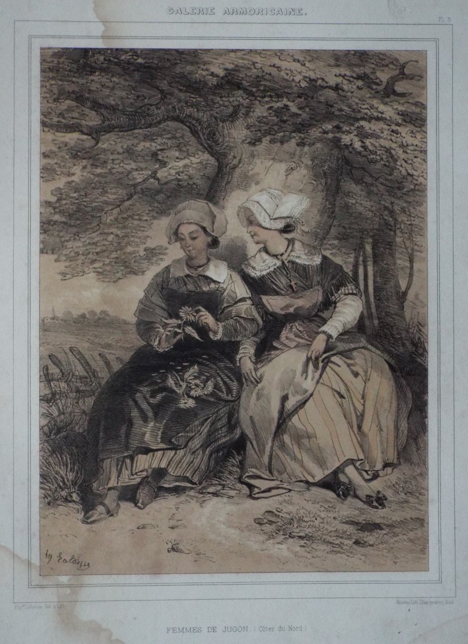 Lithograph - Galerie Armoricaine. Femmes de Jugon (Cotes du Nord) - Lalaise