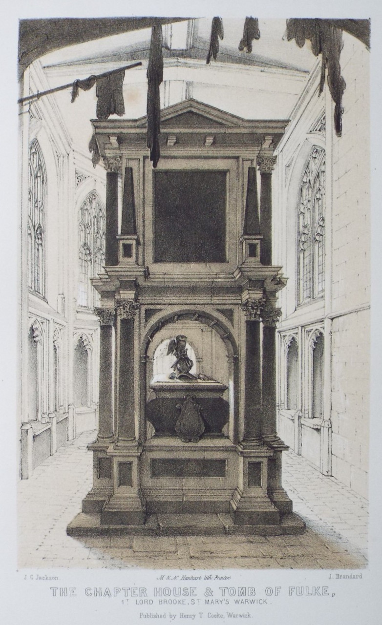 Lithograph - The Chapter House & Tomb of Fulke, 1t. Lord Brooke, Saint Mary's, Warwick. - Brandard
