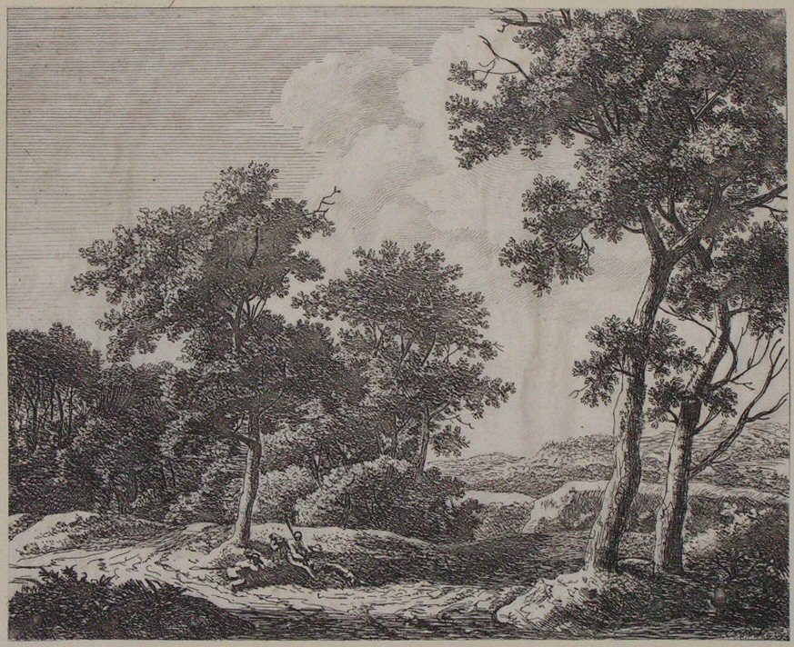 Print - (Woodland clearing with hunters) - Smith
