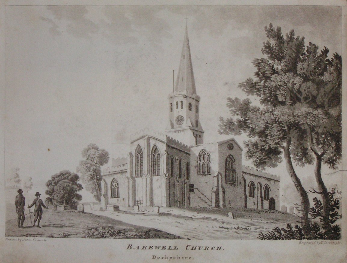 Aquatint - Bakewell Church, Derbyshire. - Cartwright