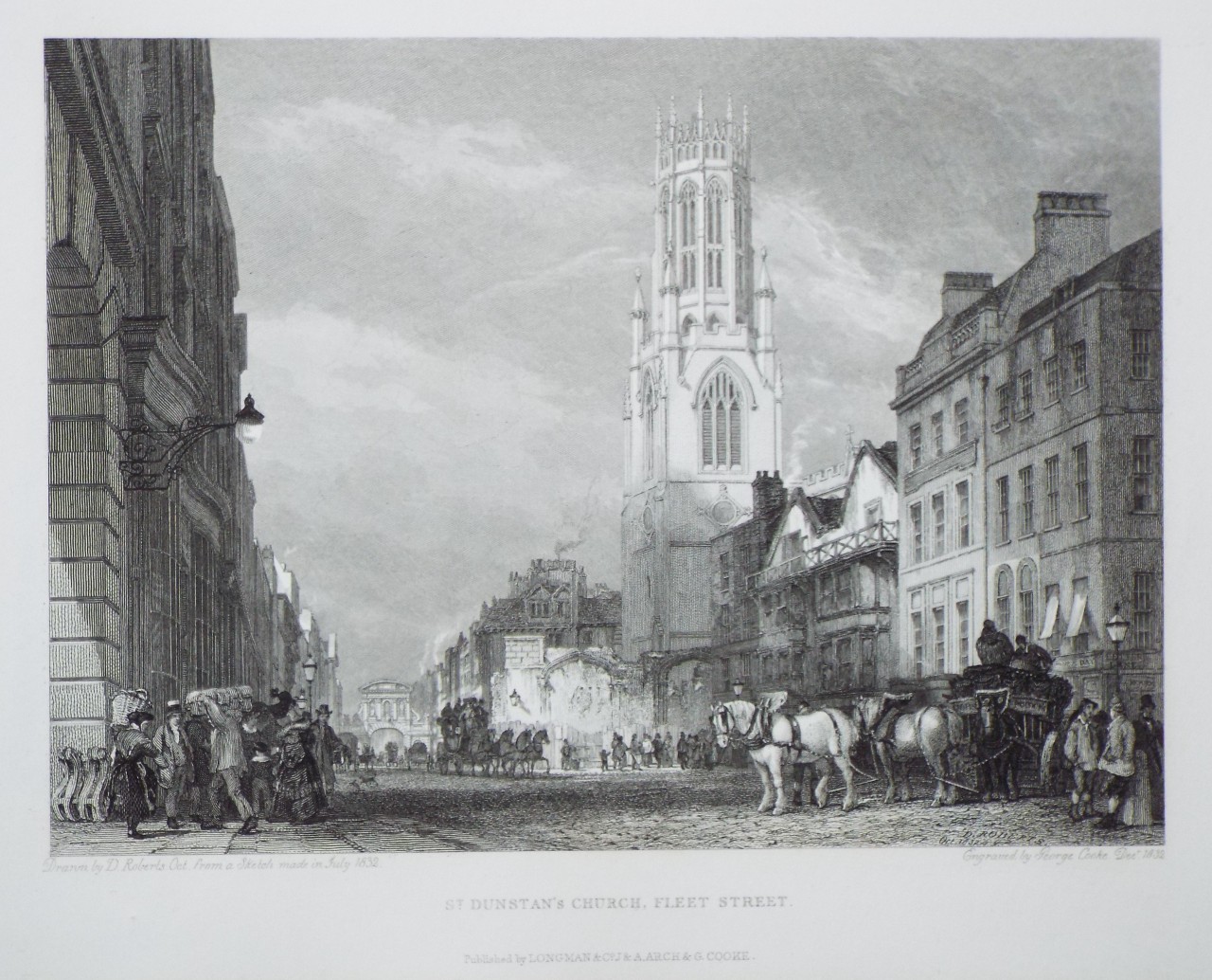 Print - St. Dunstan's Church, Fleet Street. - Cooke