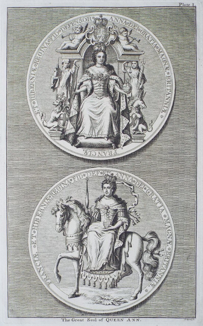 Print - The Great Seal of Queen Ann. Plate I - Myndz