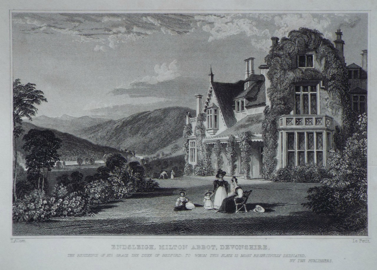 Print - Endsleigh, Milton Abbot, Devonshire. - Le