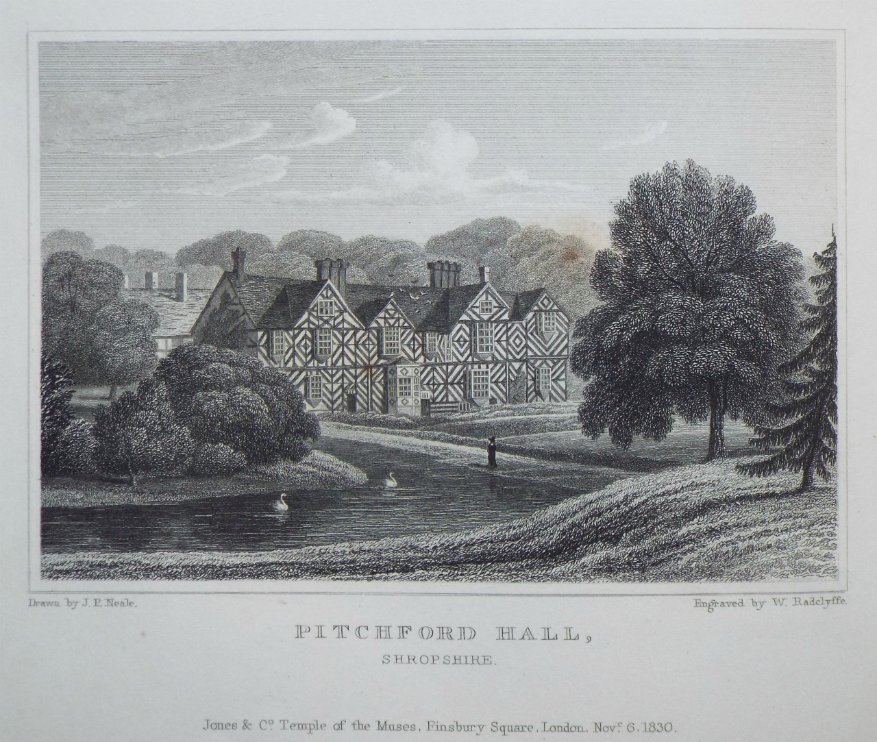 Print - Pitchford Hall, Shropshire. - Radclyffe