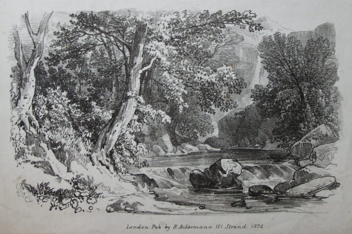 Lithograph - (River Scene)