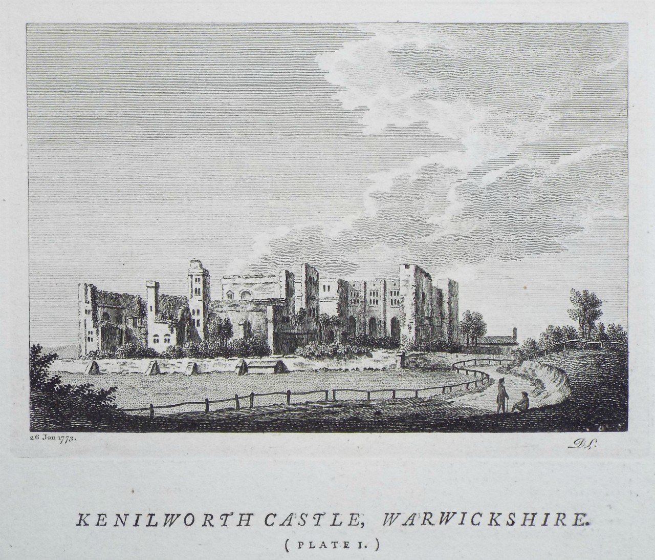 Print - Kenilworth Castle, Warwickshire. (Plate I.)