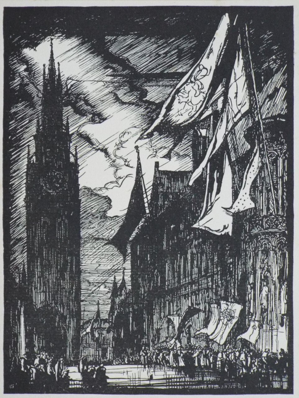 Woodcut - Ghent - Brangwyn