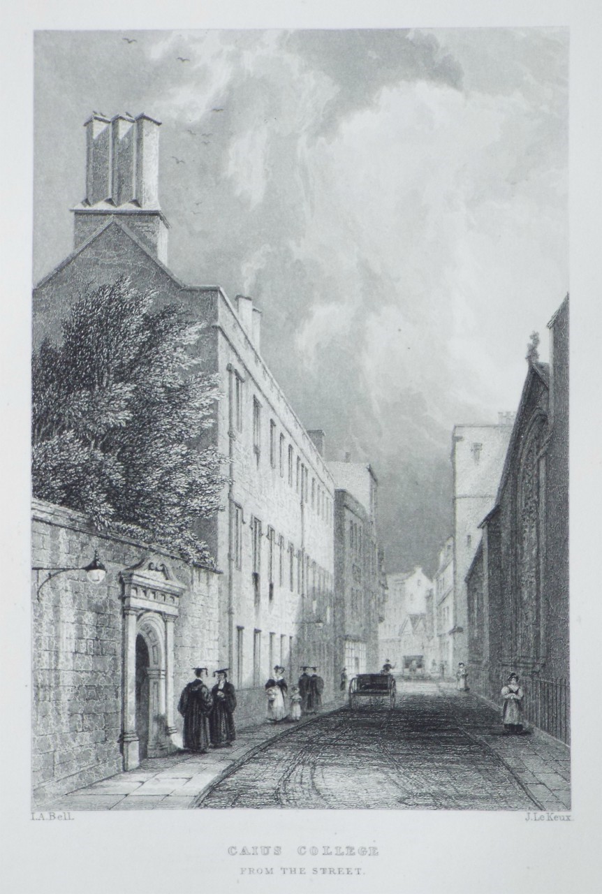 Print - Caius College From the Street. - Le