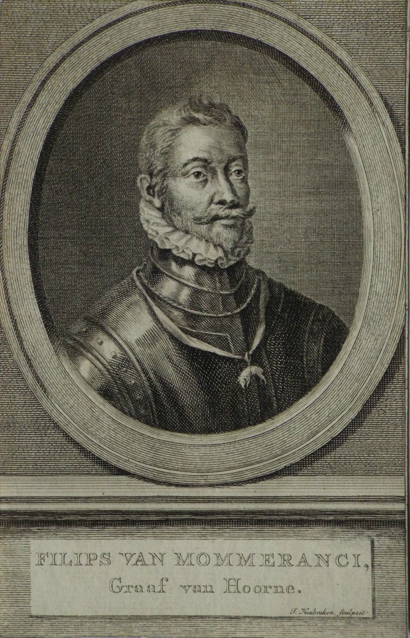 Print - Filips van Mommeranci, Graaf van Hoorne. - Houbraken