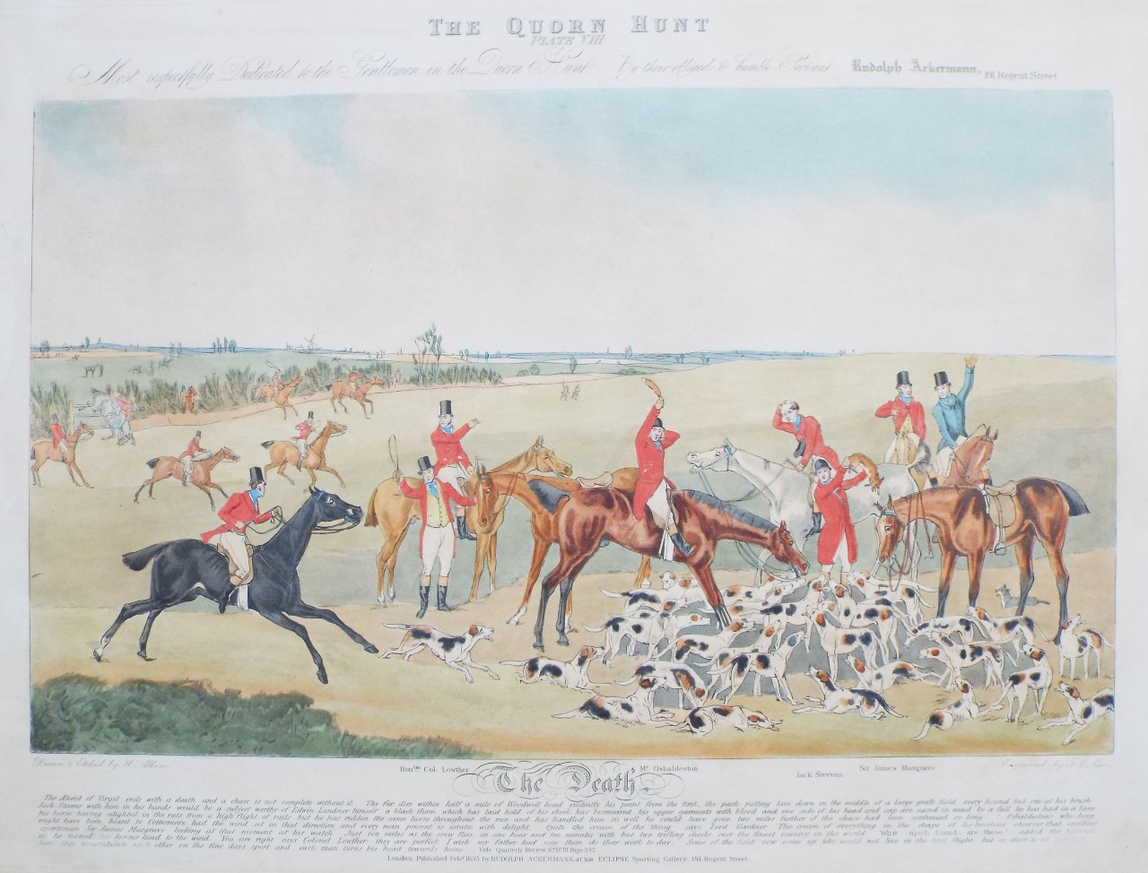 Aquatint - Quorn Hunt Plate VIII. The Death. - Lewis