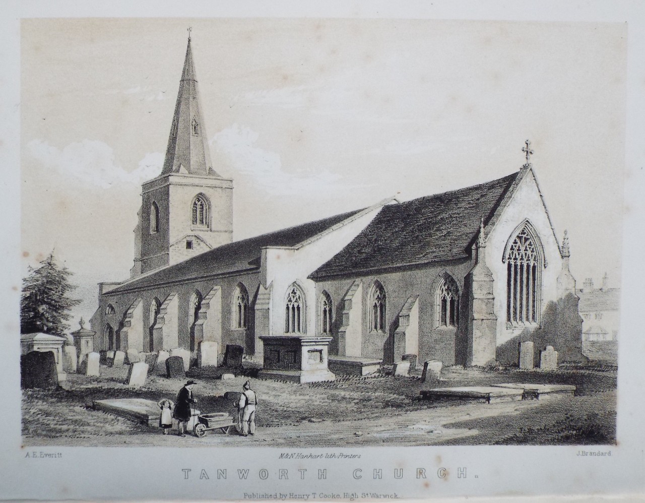 Lithograph - Tanworth Church. - Brandard
