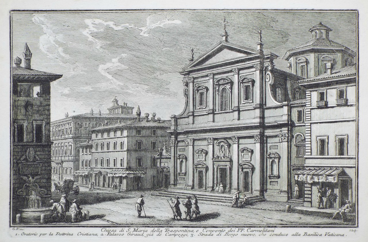 Print - Chiesa di S. Maria della Traspontina, e Convento dei PP. Carmelitani. - Vasi