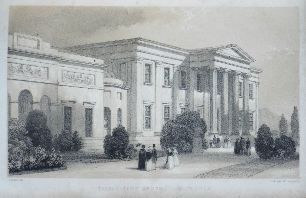 Lithograph - Thirlestone House and Picture Gallery, Cheltenham.