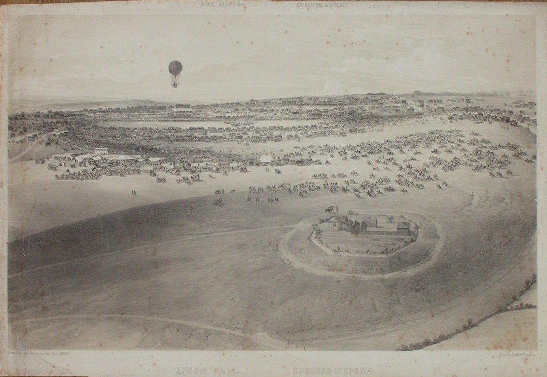 Lithograph - Aerial Excursions - Epsom Races - Arnout