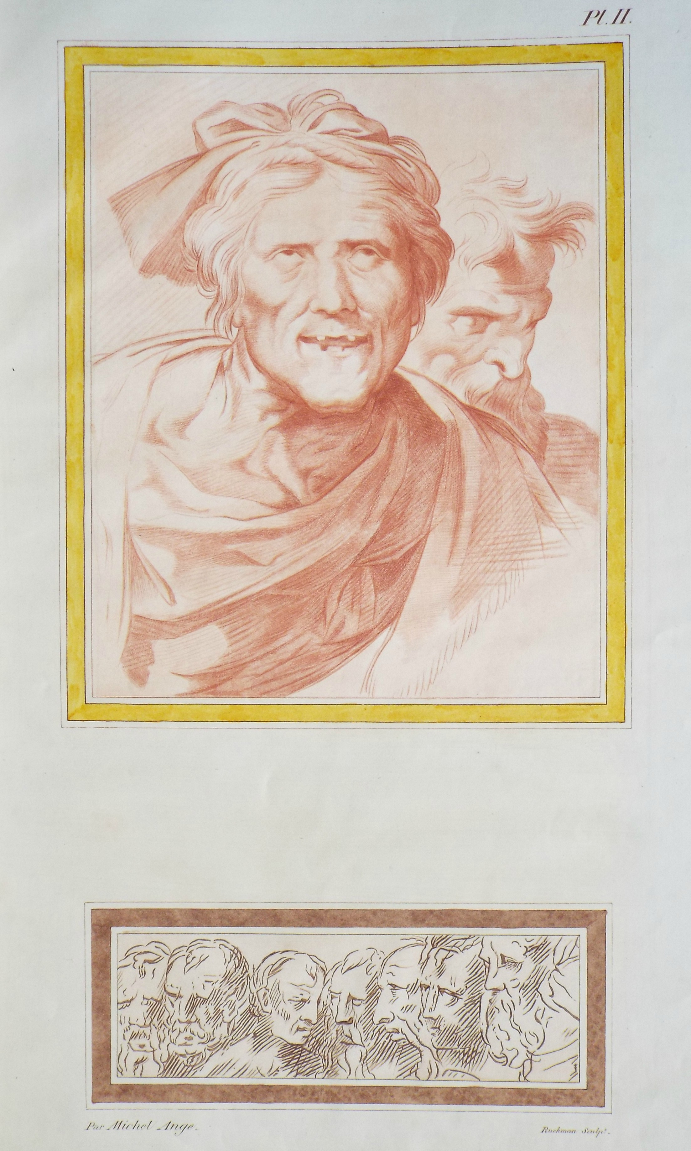 Lithograph - Tetes de Viellards - 