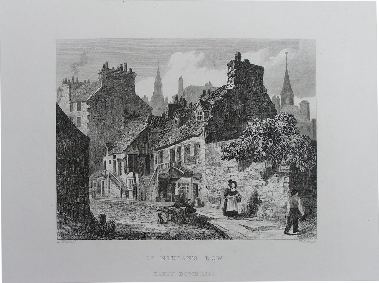 Print - St Ninian's Row Taken down 1844 - Forrest