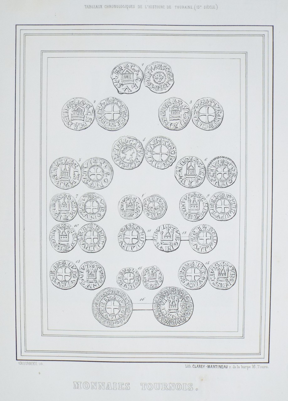 Lithograph - Monnaies Tournois.