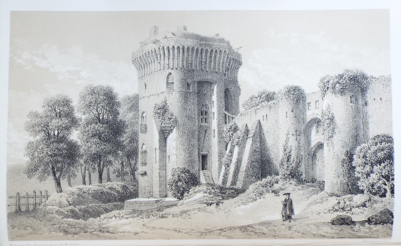 Lithograph - Chateau de Dinan. - 
